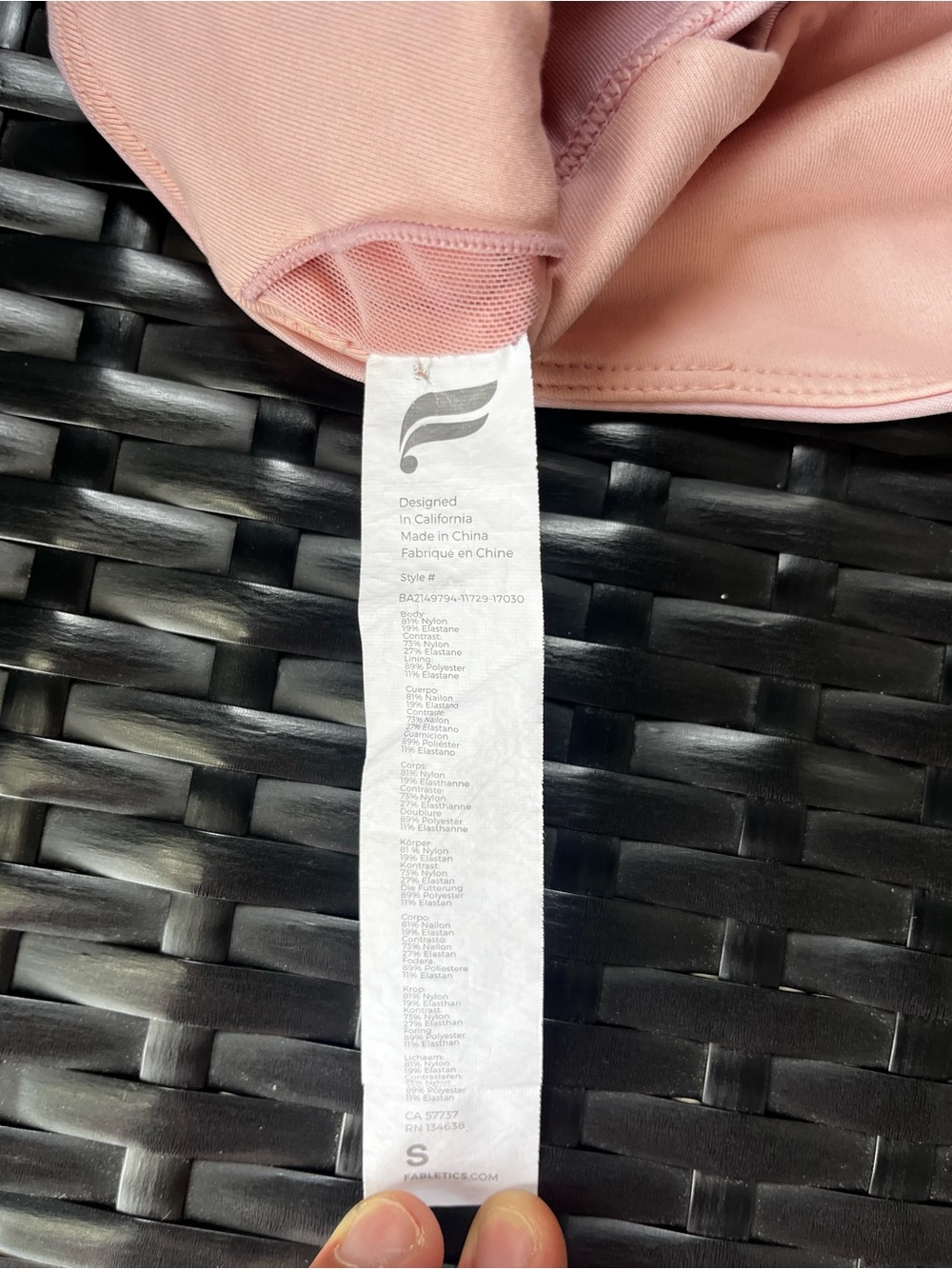 Fabletics Pale Pink Cross-Back Sports Bra - Picture 4 of 4